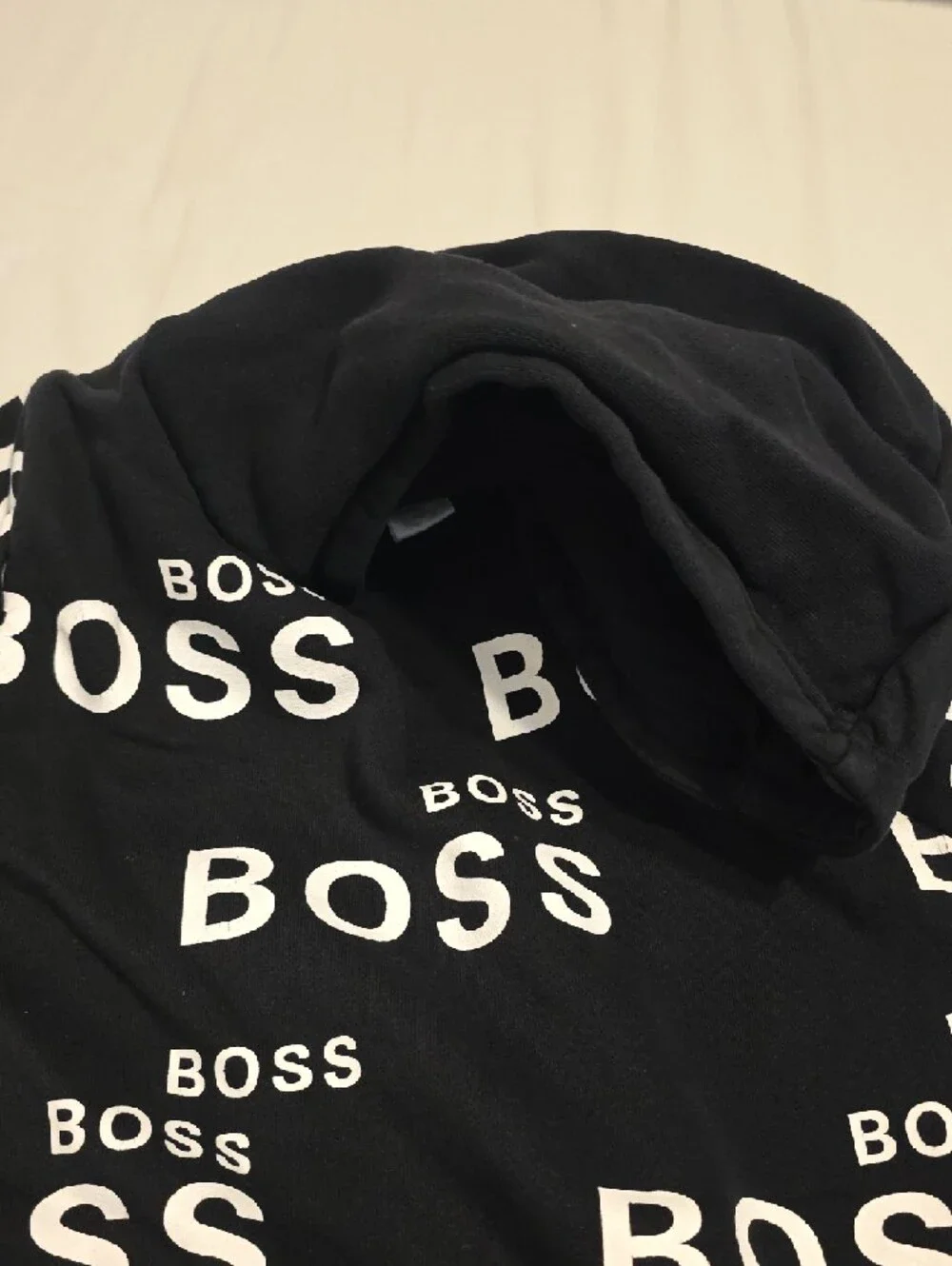 Boss Black Hoodie with White All-Over Logo - Picture 5 of 6